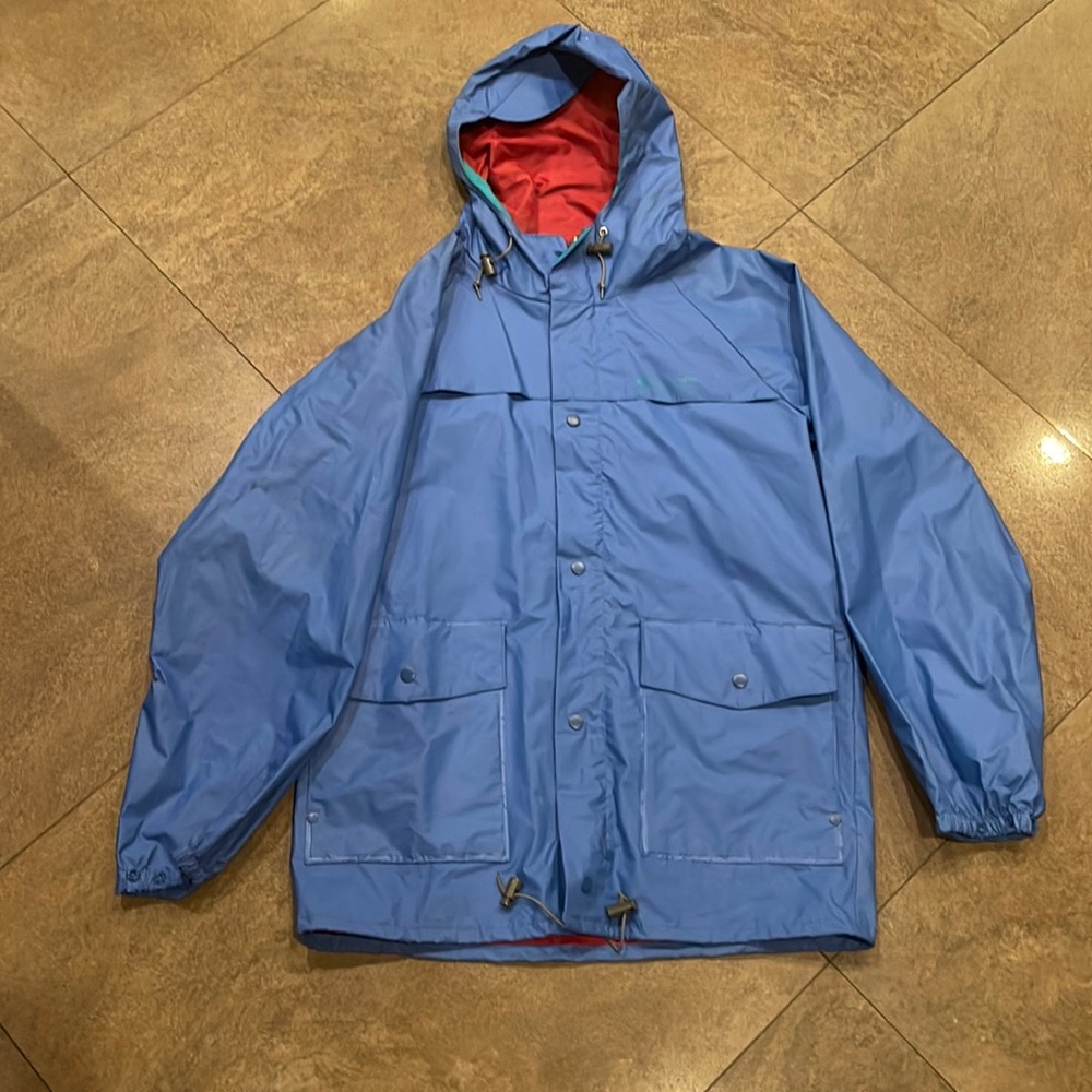 columbia rain jacket. Pretty heavy duty. Open to offers